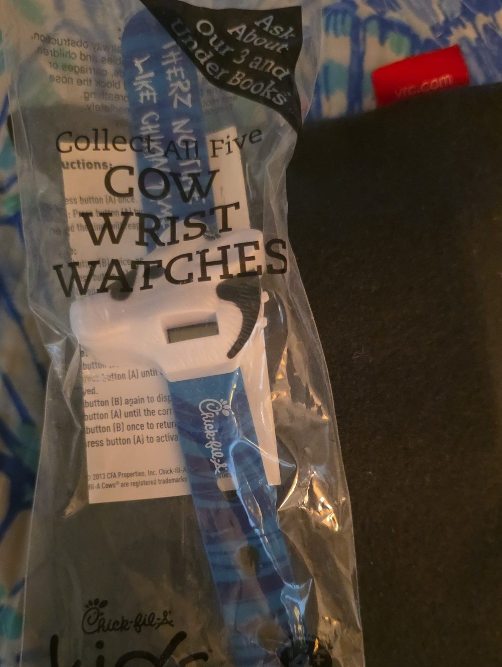 Chick-Fil-A Cow Wrist Watch Blue "Therz No Time Like Chikin Time"